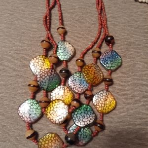 Multi Strand Multi Color Beaded Necklace